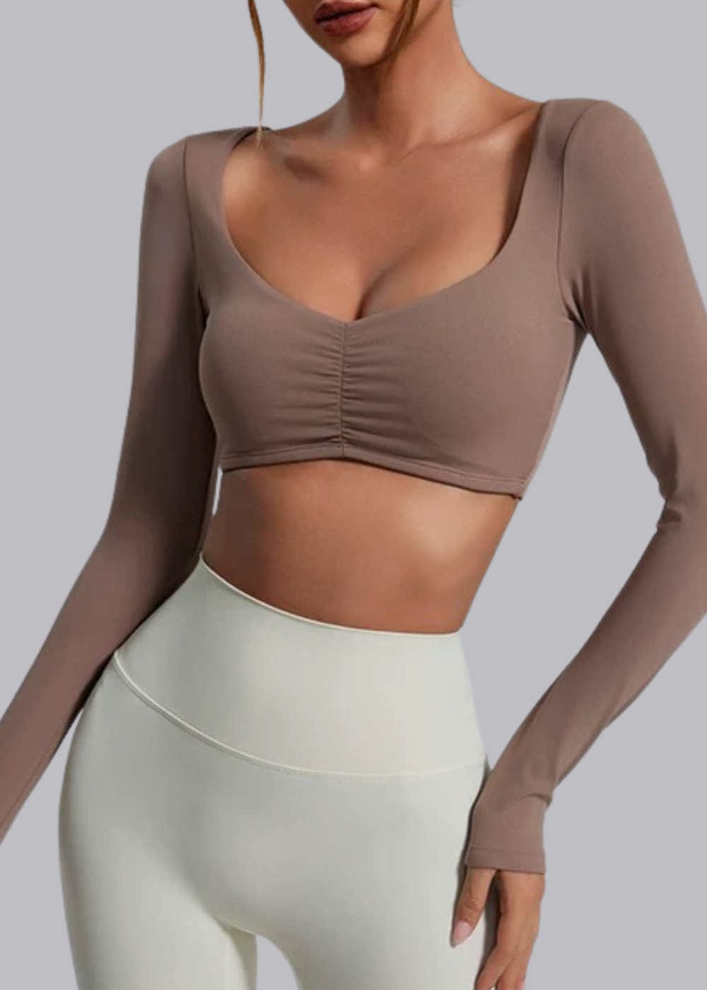 Long-sleeved T-shirt with built-in bra - Elena